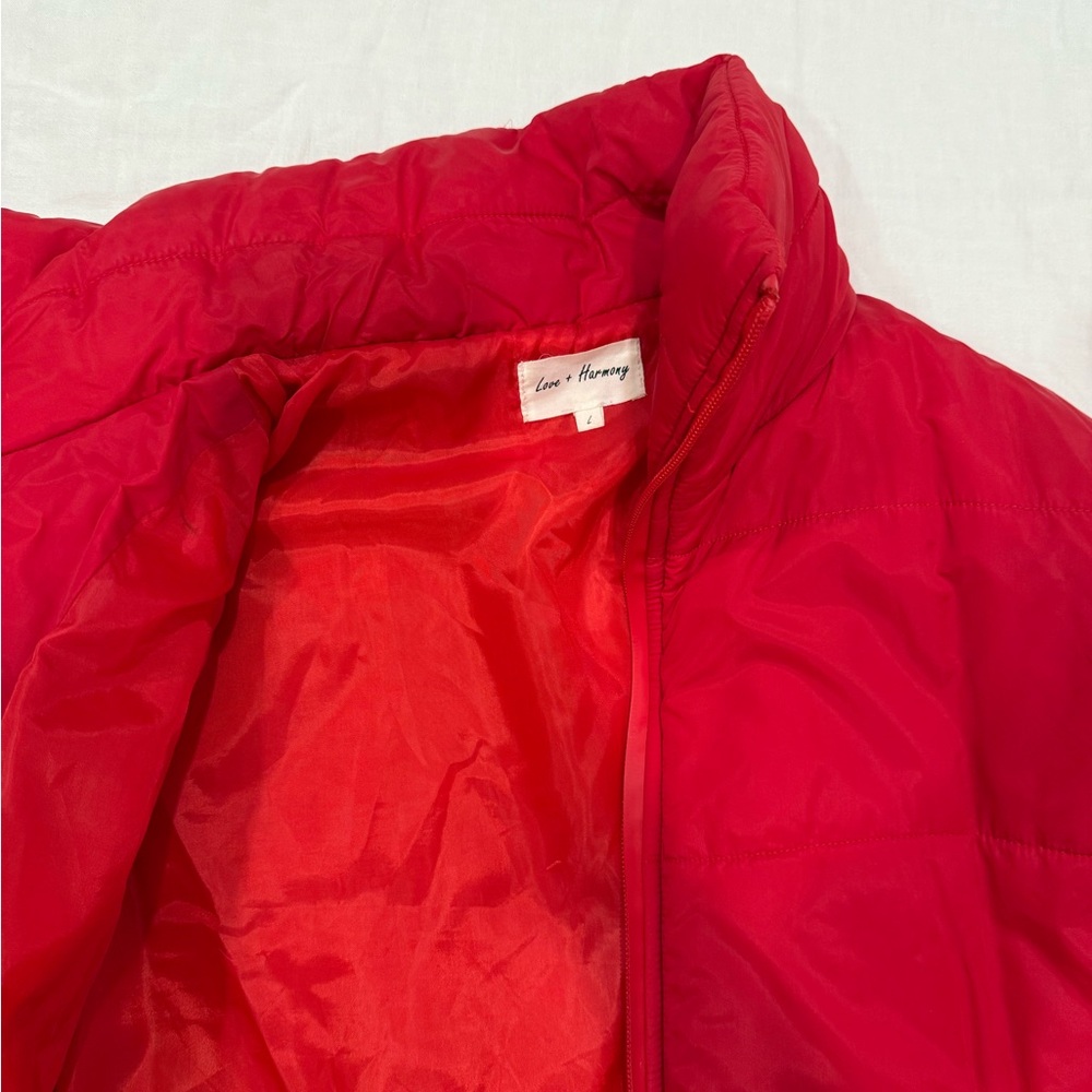 Red Puffer Coat - Picture 3 of 4